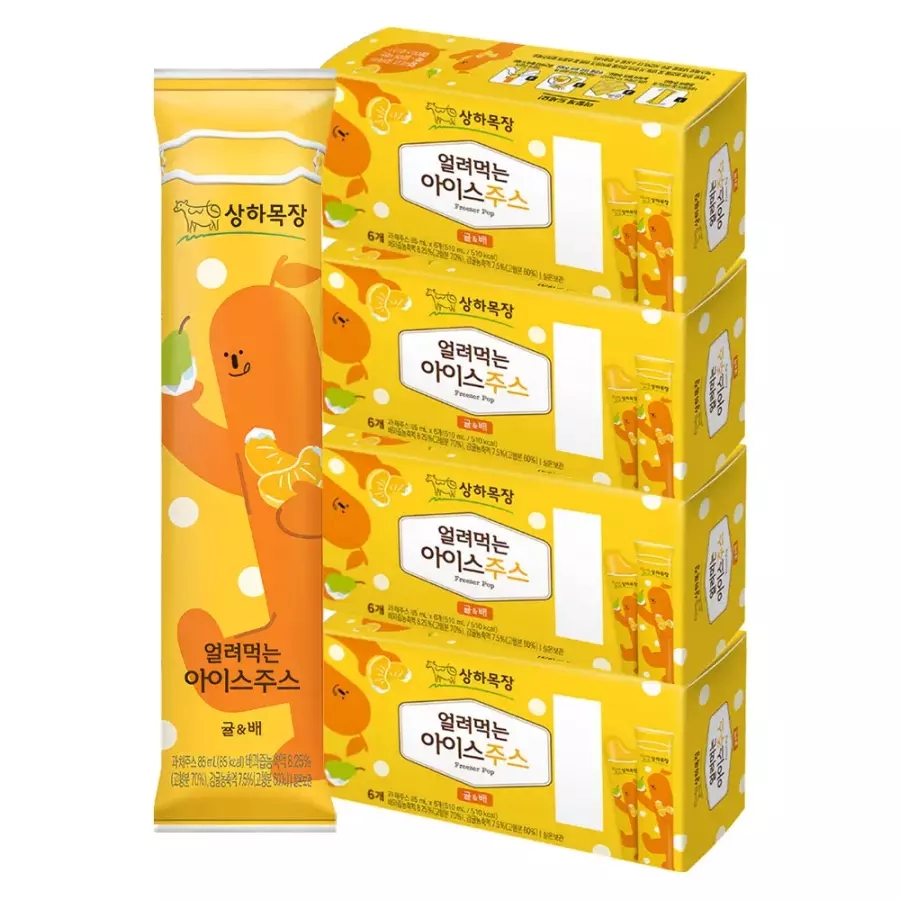 상하목장 얼려먹는 아이스주스 귤배, 85ml, 24개