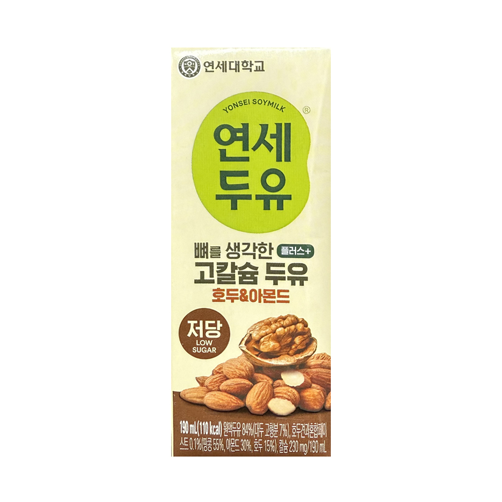 연세 고칼슘 두유 190ml x 24 (검은콩,호두아몬드)
