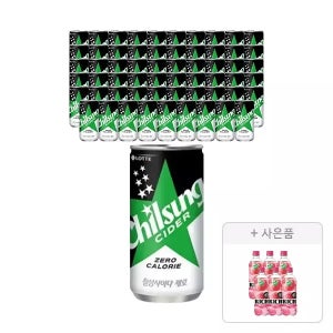칠성사이다 제로 210ml, 60개+증정(리치 복숭아 500ml, 6개)
