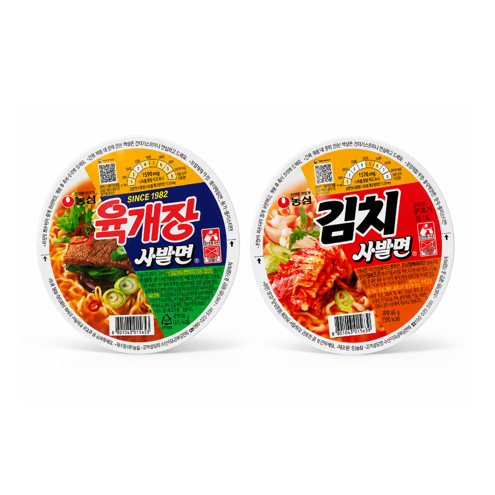 육개장 사발면18개+김치사발면 6개