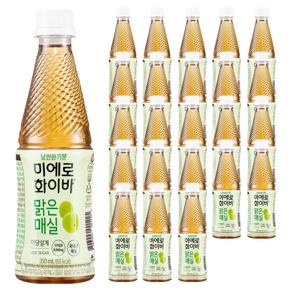 미에로화이바 맑은매실 국내산 음료, 350ml, 24개