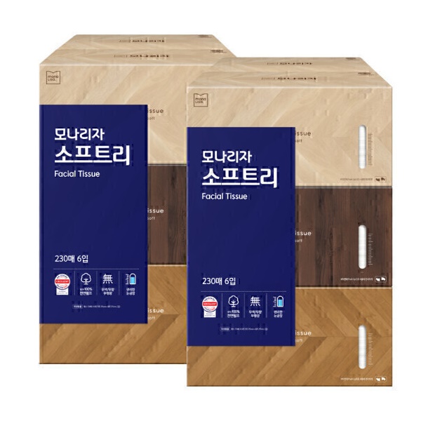 모나리자 소프트리 미용티슈 230매 6입 2개