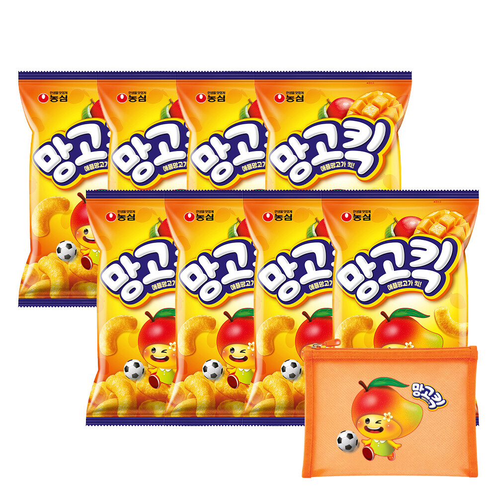 농심 킥시리즈 3종 (바나나킥 75g 4개+메론킥 60g 4개+망고킥 100g 2개) + 망고킥 파우치 증정