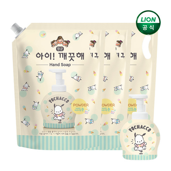 아이깨끗해x포차코 핸드워시 대용량 1.8L 3개 + 490ml 공용기 1개