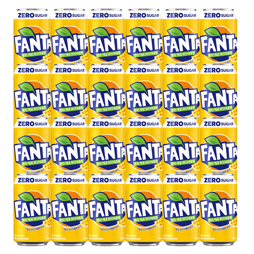 환타 제로 파인애플 탄산음료, 350ml, 24개