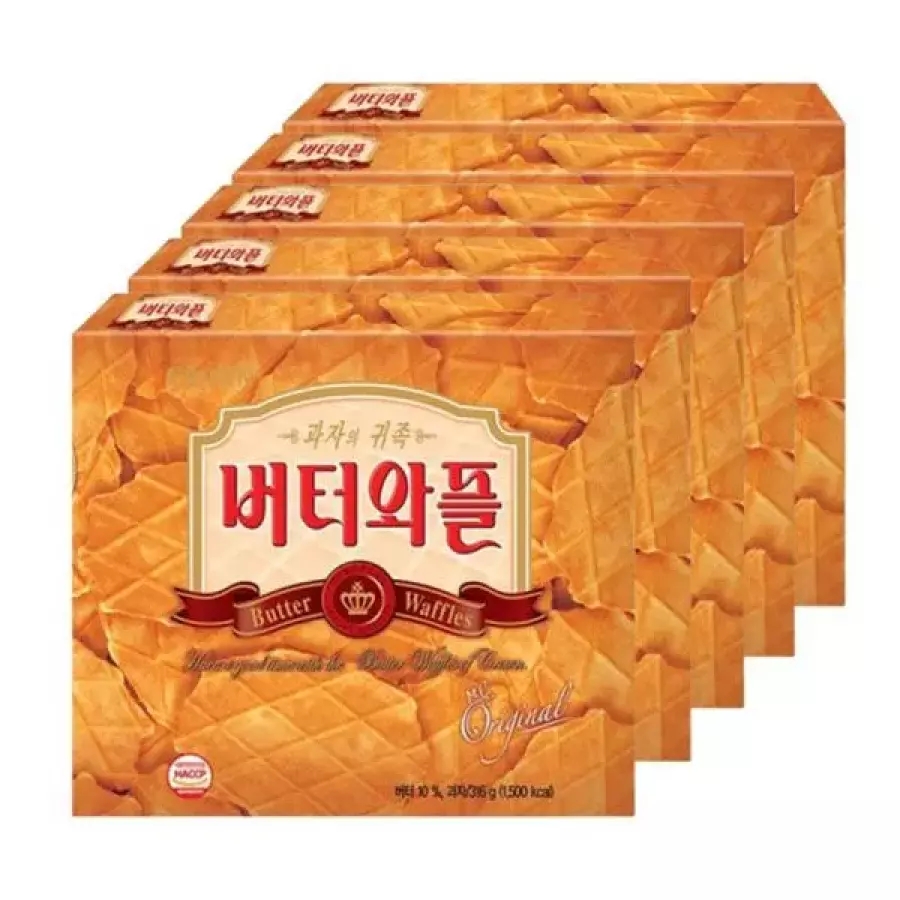 크라운 버터와플, 316g, 5개