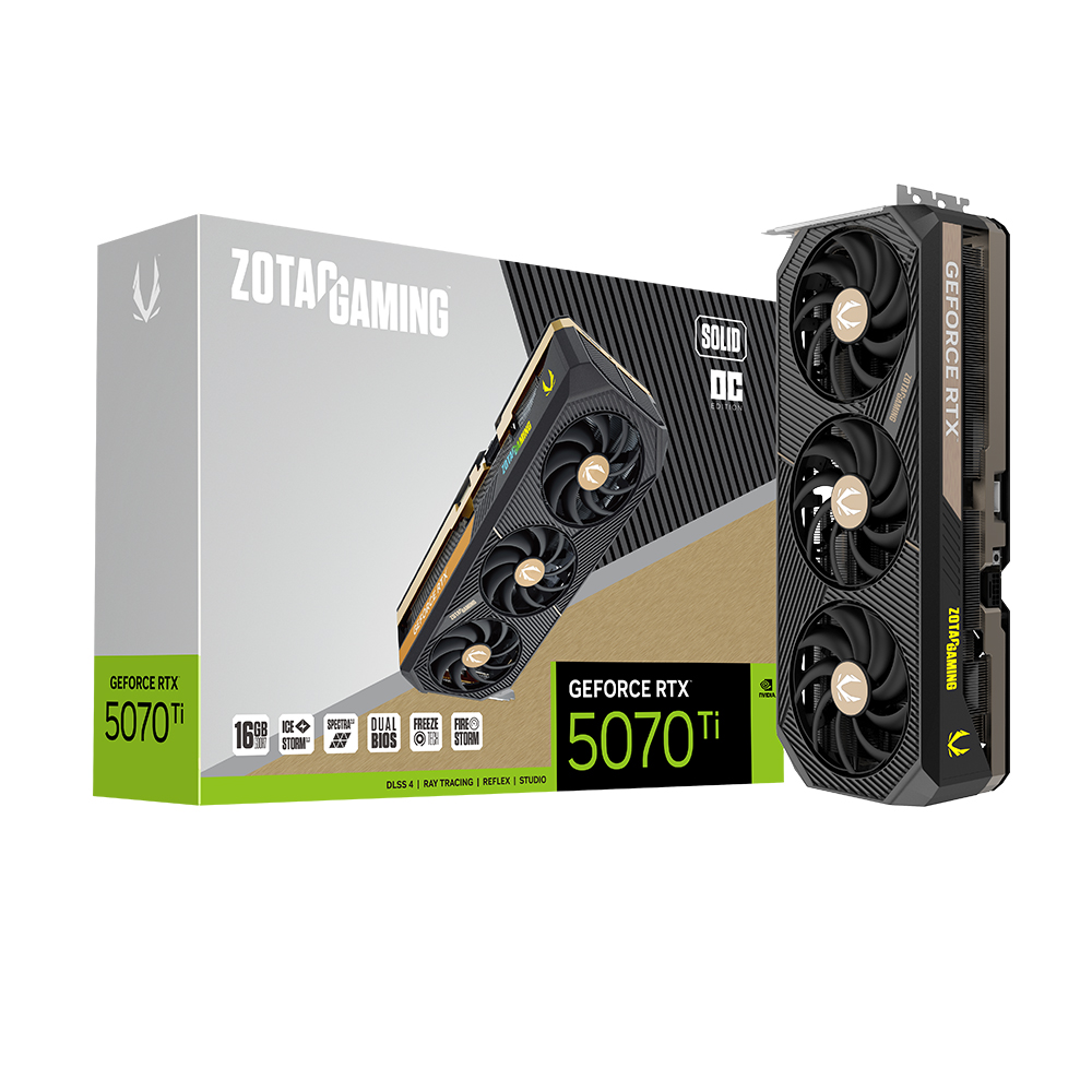 ZOTAC 지포스 RTX 5070 Ti SOLID OC 16GB 벌크 리퍼비시