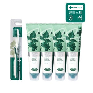 덴티스테 플러스화이트 프로 치약 100g 4개+칫솔 4개