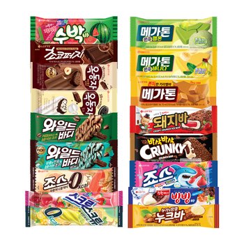 롯데 신상 아이스크림 40개 세트 (죠스바 메가톤바 옥동자 등)