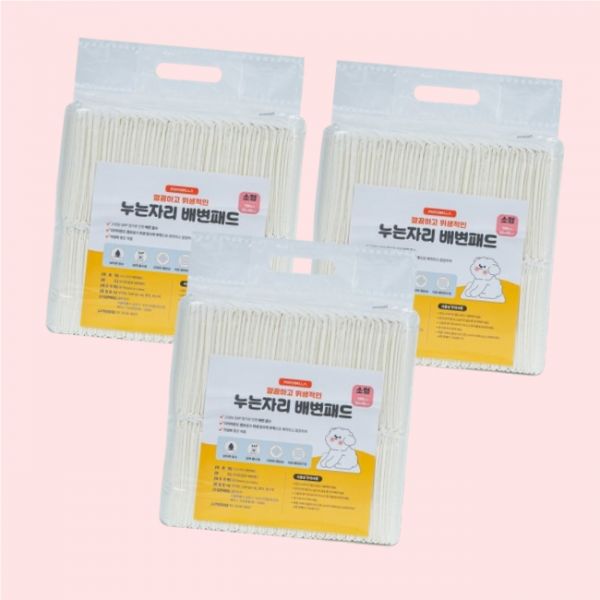 강아지 배변패드 50x40소형 18g 100매x3팩+배변봉투1롤