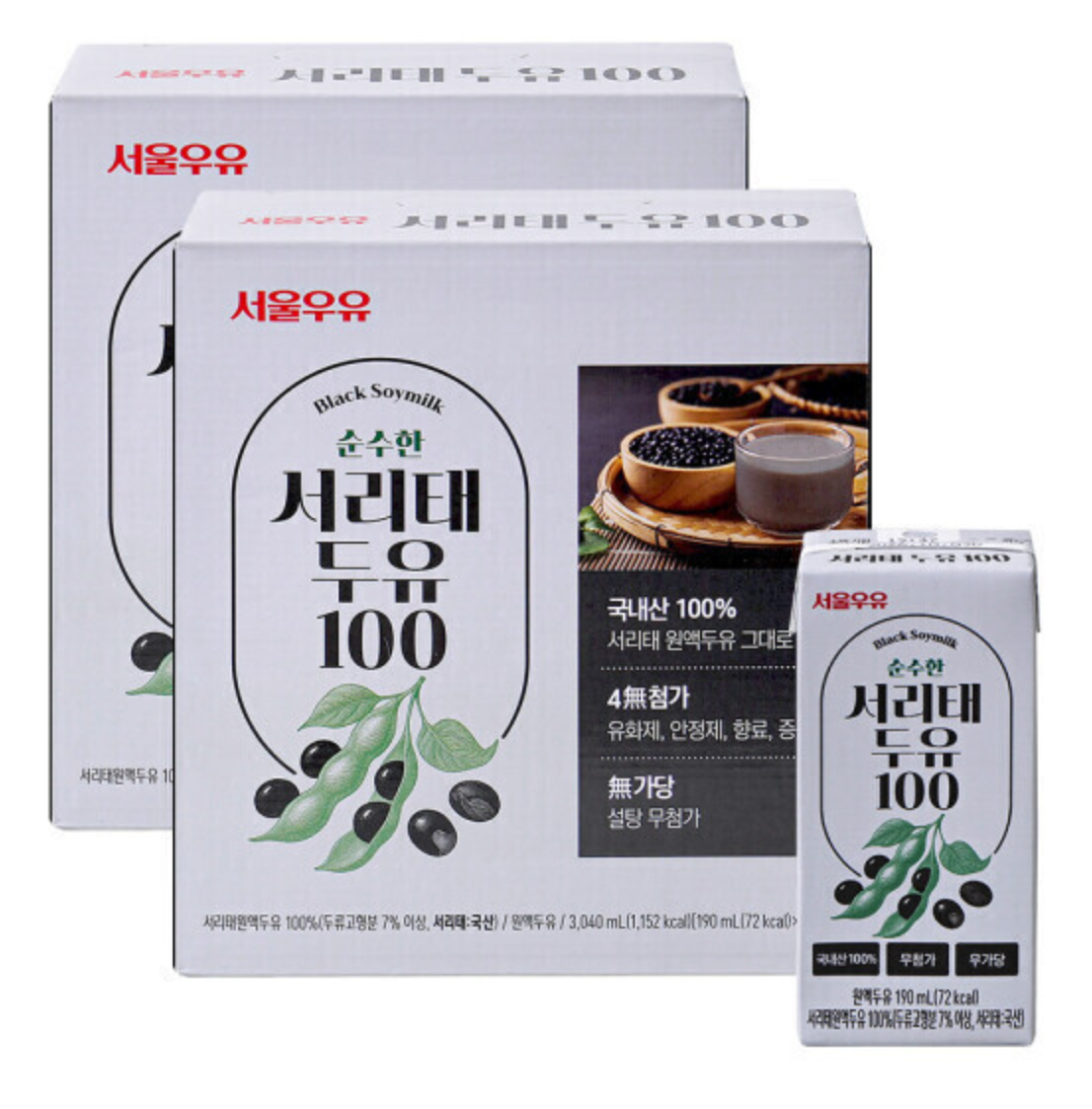 서울우유 순수한 서리태두유100 190ml 32팩