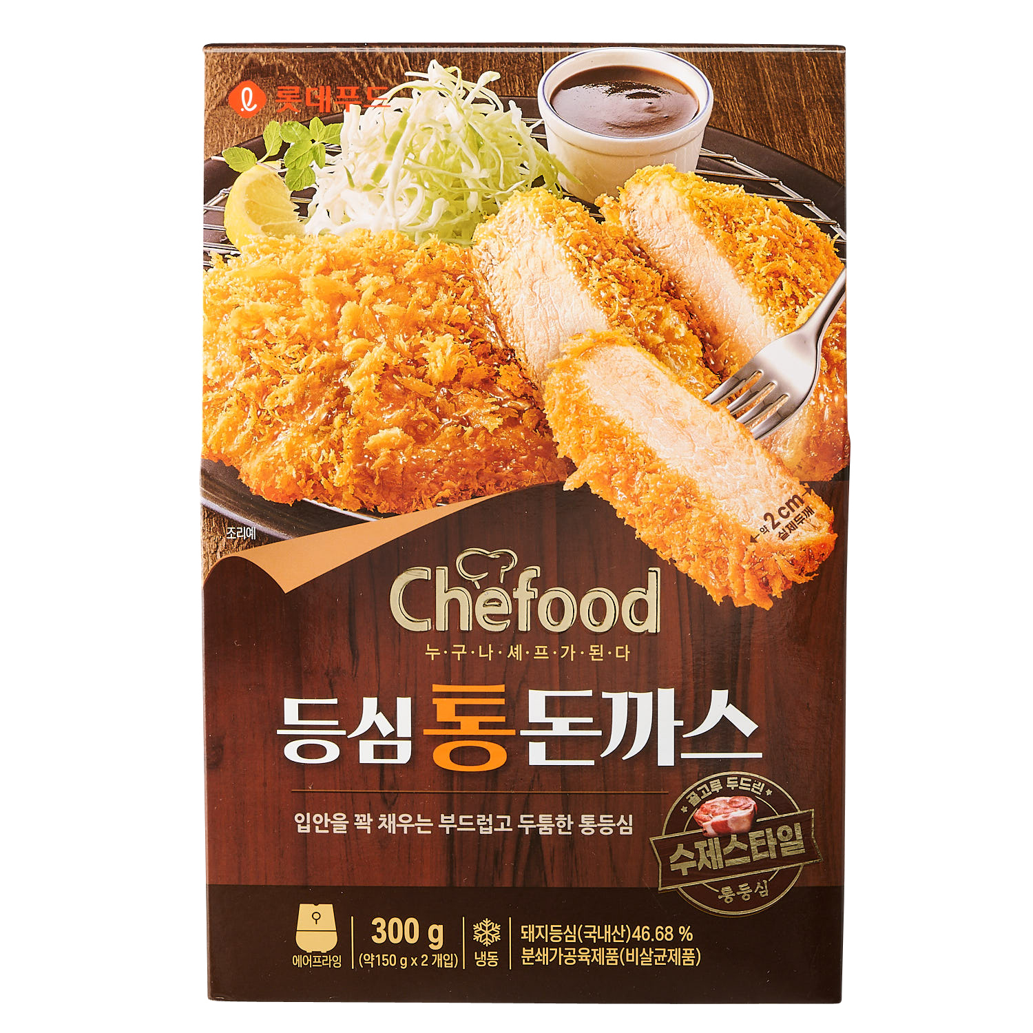 쉐푸드 등심 통돈까스 300g 4개(사은품-신야치킨 닭강정)