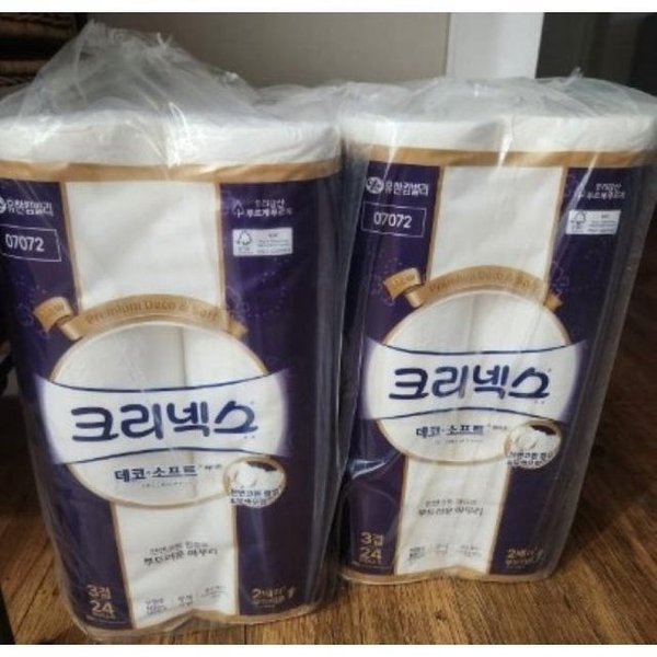 크리넥스 3겹 데코&소프트 롤화장지 28m 24롤 x 2팩