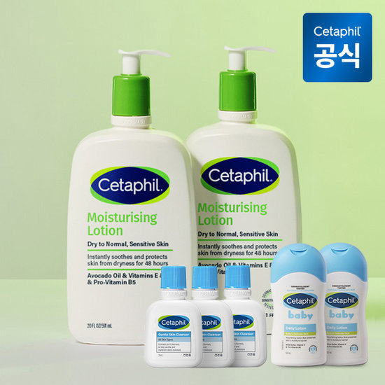 세타필 모이스춰라이징 로션 591ml 2개+118ml+워시 50ml 3개(+모니터피규어)