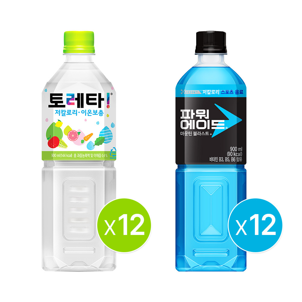 토레타 900ml 12개+파워 마운틴블라스트 900ml 12개
