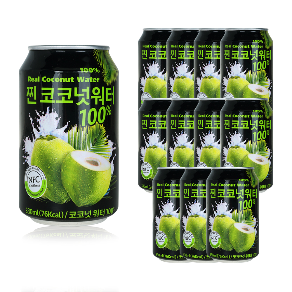 파모빗 찐 코코넛 워터 100% 330ml 12캔 음료