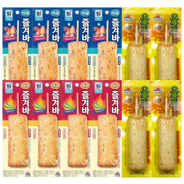 사조 어묵바 2종 혼합 12개 (쫄깃탱탱 어묵바 6+화끈매콤 어묵바6)+어묵바 1개