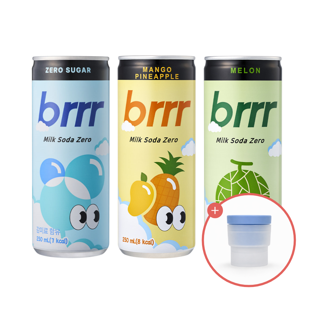 부르르 밀크소다제로 250ml X 60캔 밀크 망고파인애플 메론 + 아이스볼메이커