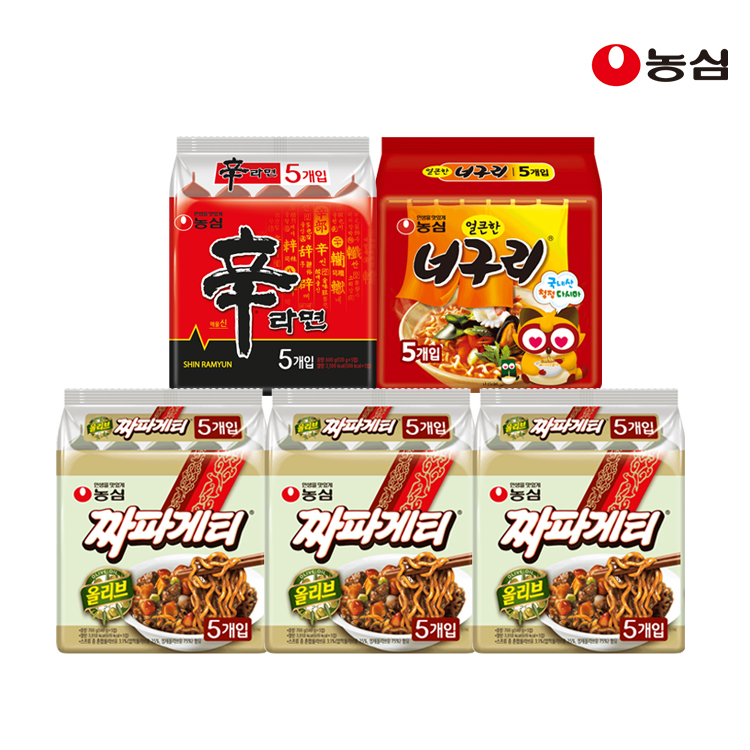 농심 신라면 15개+짜파게티 5개+너구리 5개