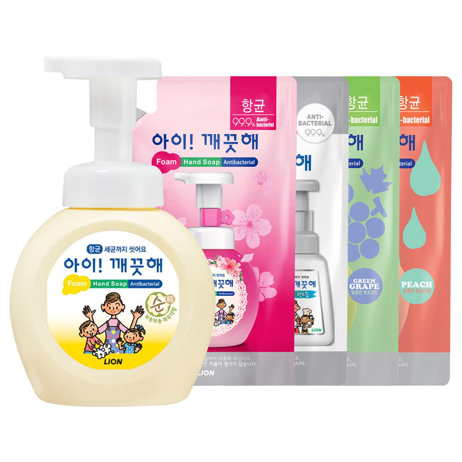 아이깨끗해 핸드워시 용기250ml+리필200ml 4개+증정