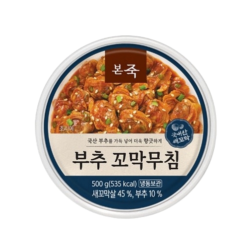 본죽 대용량 부추 꼬막무침 500g 2팩