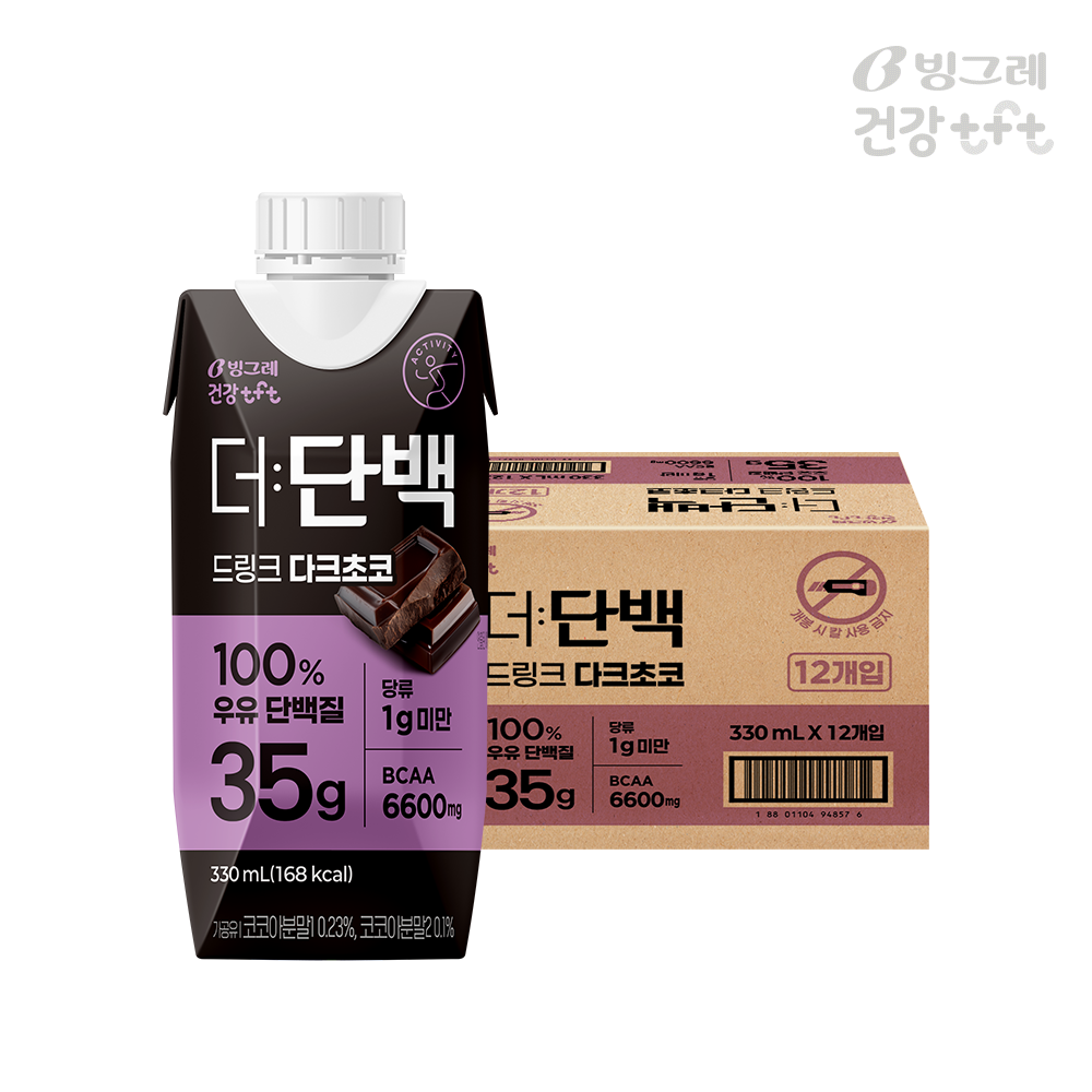 빙그레 더단백 드링크 다크초코 330ml 12팩