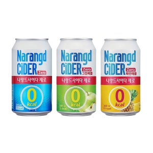 나랑드사이다 제로 그린애플 캔, 345ml, 24개