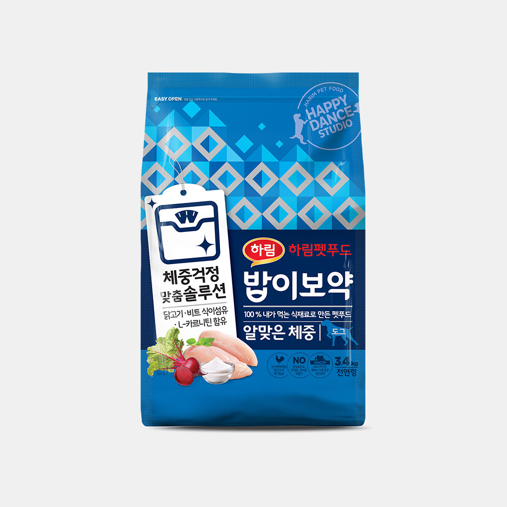 하림펫푸드 밥이보약 DOG 튼튼한 관절/알맞은 체중 3.4kg+샘플 100g