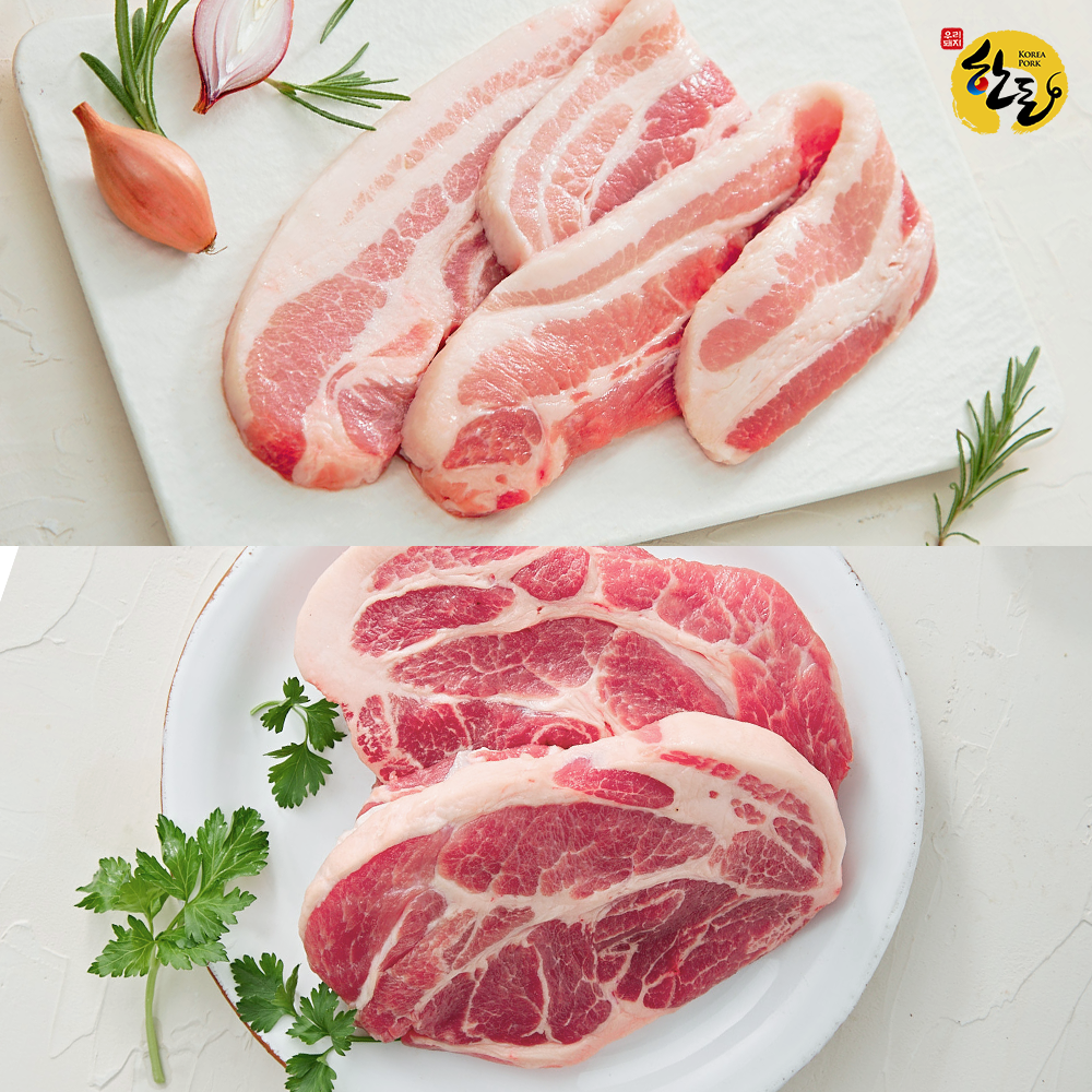육류도가 한돈 삼겹살 500g+목살 500g