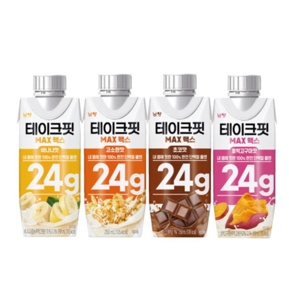 테이크핏 단백질 드링크 고소한맛+초코맛 250ml 12+12개