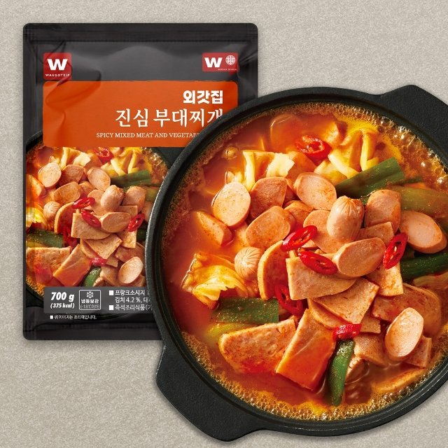 진심 부대찌개700g X 3팩 (라면사리 1봉 증정)