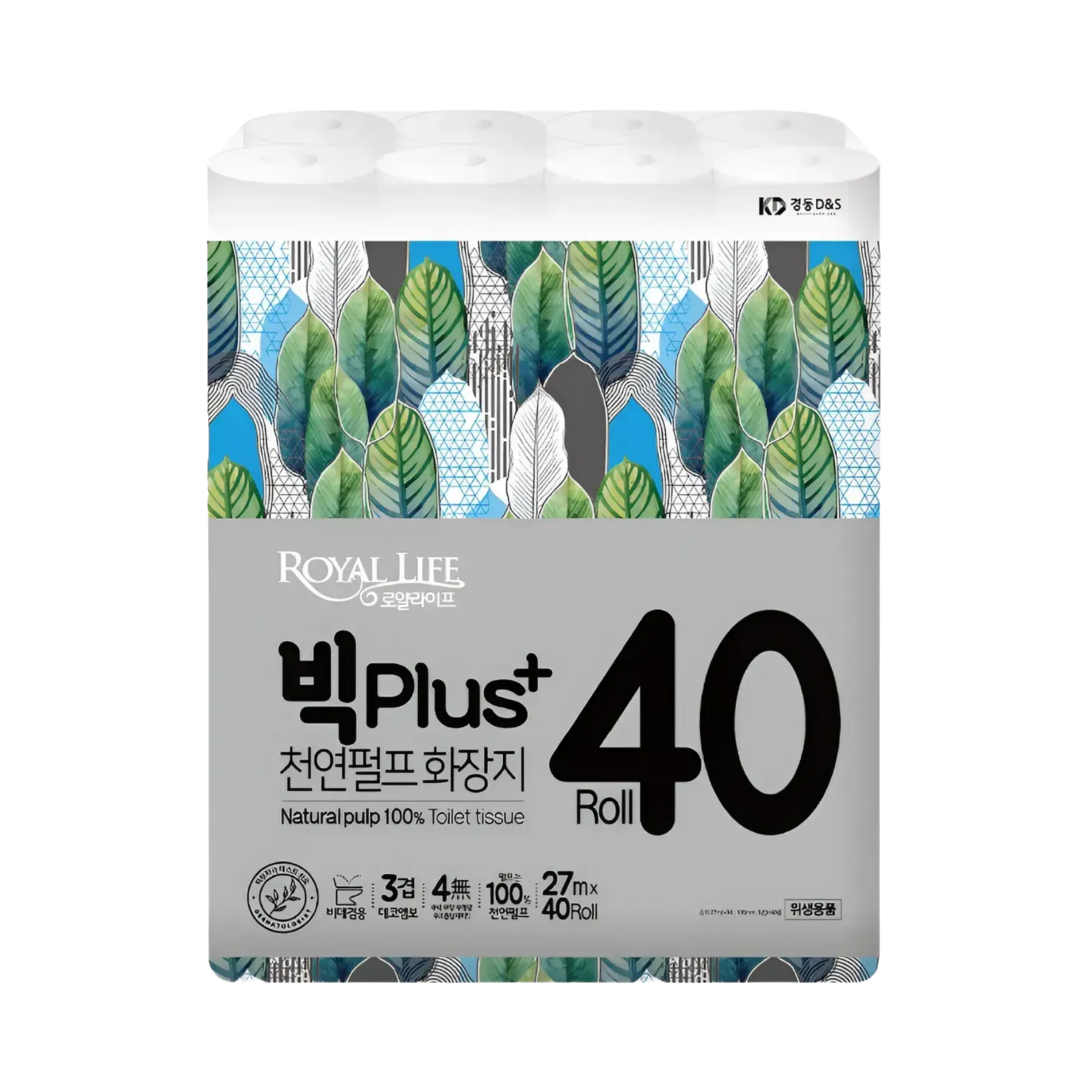 로얄라이프 빅PLUS 3겹 천연펄프 화장지 27m 40롤