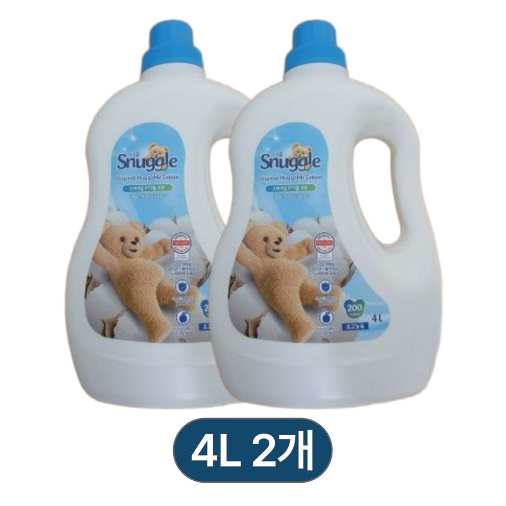 스너글 오리지널 초고농축 섬유유연제 대용량 4L 2개 (총 8L)