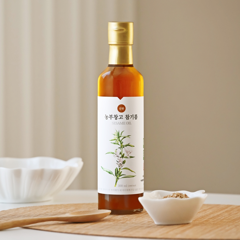국산100% 저온압착 진한 참기름 300ml