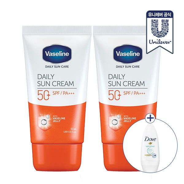 바세린 혼합자차 데일리 선크림 50ml 2개 + 롤온 40ml 증정