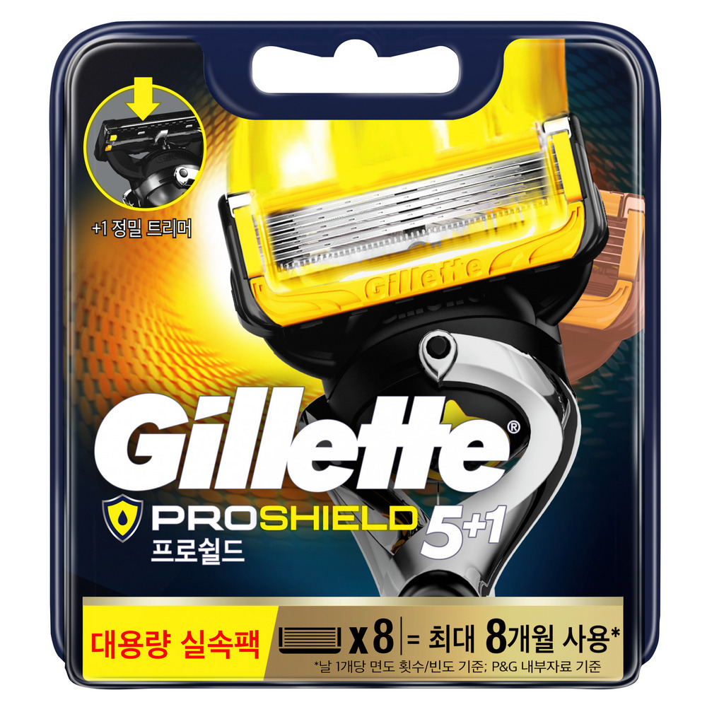 질레트 스킨텍/프로쉴드 옐로우 면도날 12 + 증정