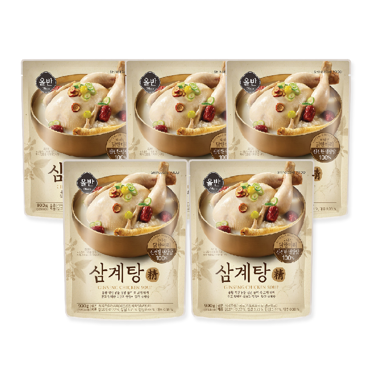 신세계푸드 올반 삼계탕 정 900g x 5팩