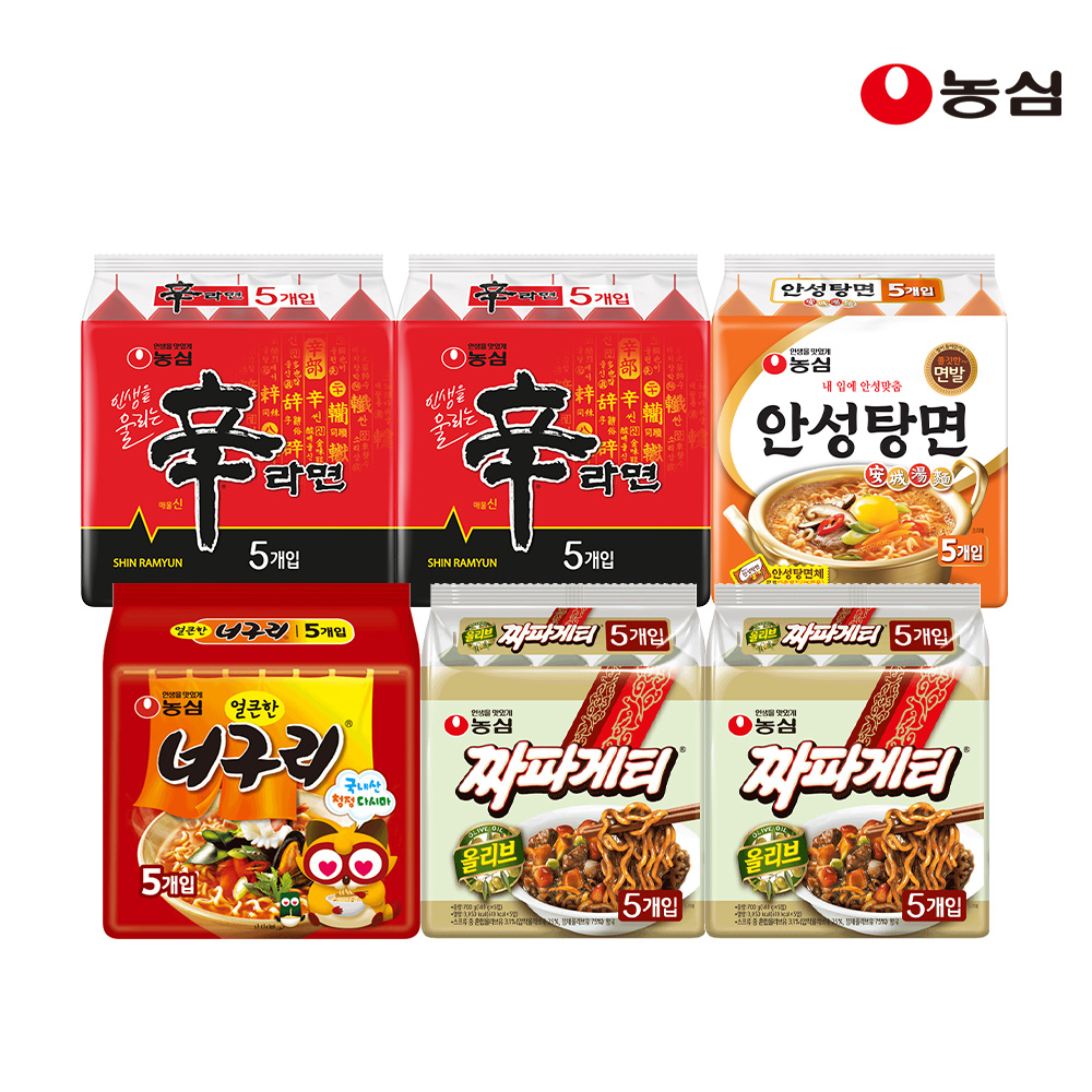 농심 신신안너짜짜 30입 (신라면10+안성탕면5+너구리5+짜파게티10)