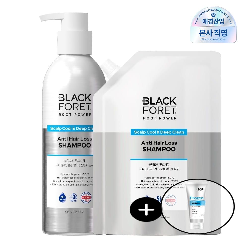블랙포레루트파워쿨&딥클린탈모샴푸 500ml + 450리필