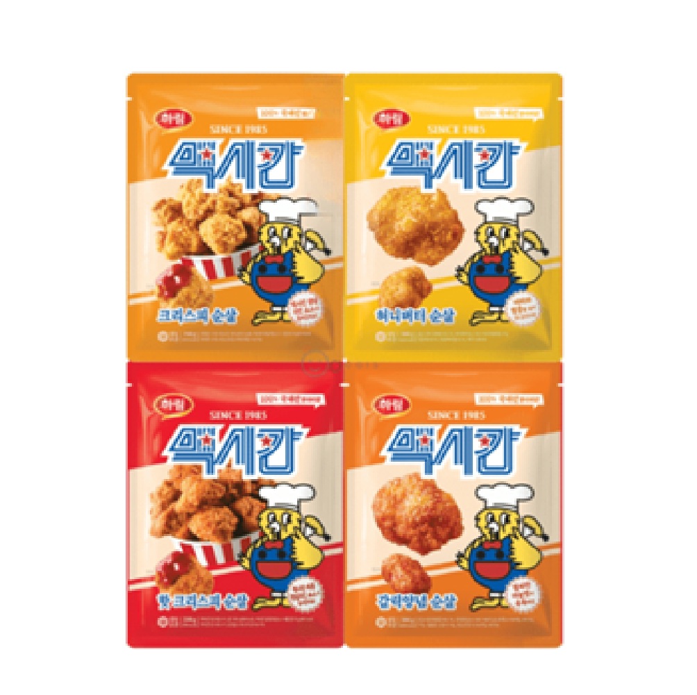 맥시칸 치킨 4종 순살 (크리스피, 핫크리스피, 허니버터, 갈릭양념) 4팩