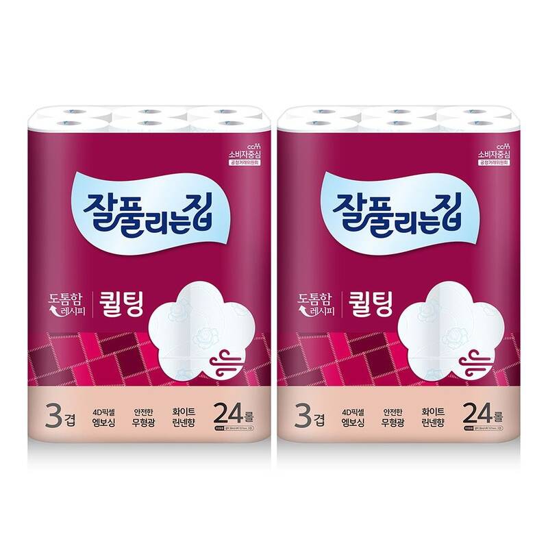 미래생활 잘풀리는집 퀼팅 광폭 30m x 24롤 x 2팩