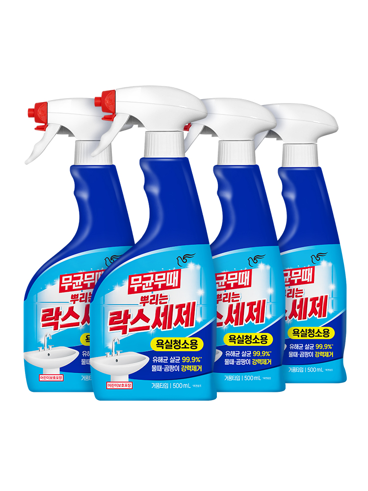 피죤 무균무때 락스 욕실청소 세정제 500ml 4개