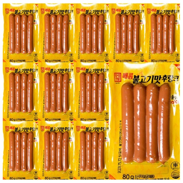 한성기업 매콤 불고기맛 후랑크 80g 10개 x 2세트