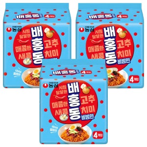 배홍동 비빔면 137g, 12개, (4개입 X 3팩)