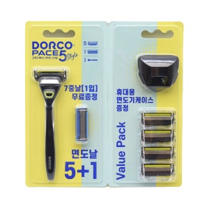 도루코 PACE5 스타일 1+1 세트 (면도핸들2 + 면도날 22입)