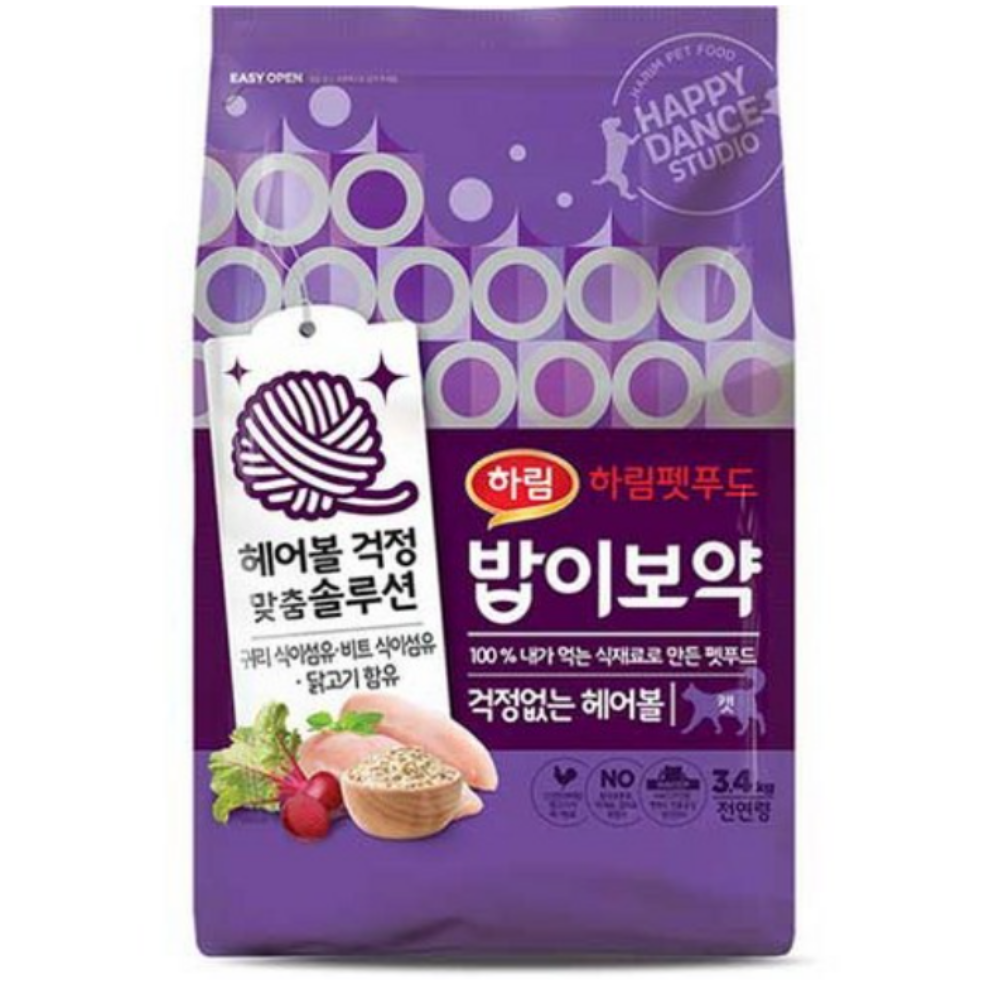 하림 밥이보약 걱정없는 헤어볼 3.4kg