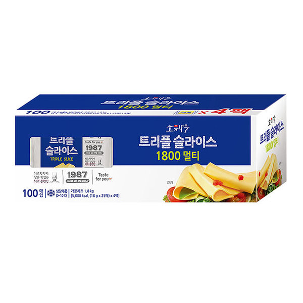 소와나무 트리플 슬라이스 치즈 1.8kg 100매