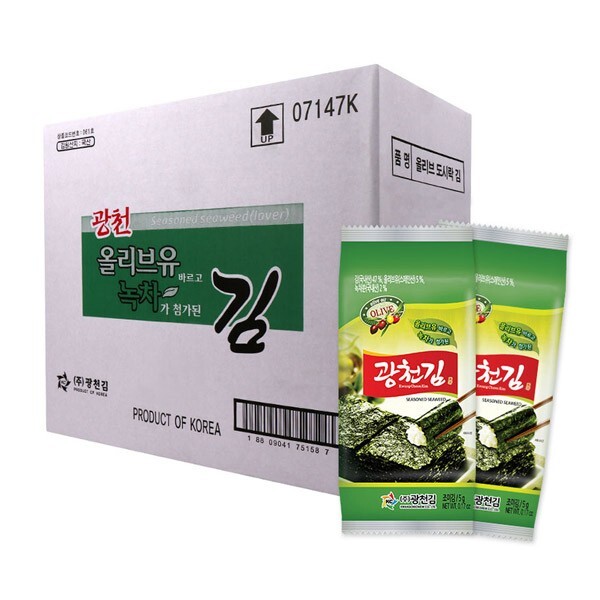 광천김 올리브 녹차 재래 도시락김 72봉