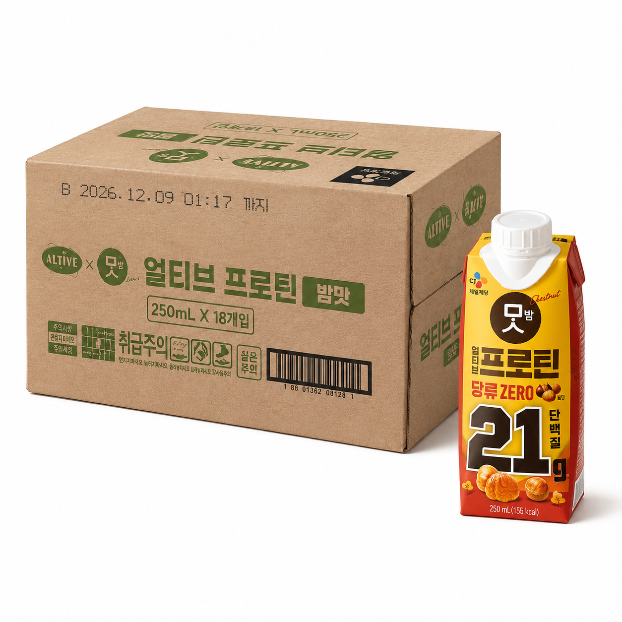 CJ얼티브 프로틴 밤맛 250ml 18개