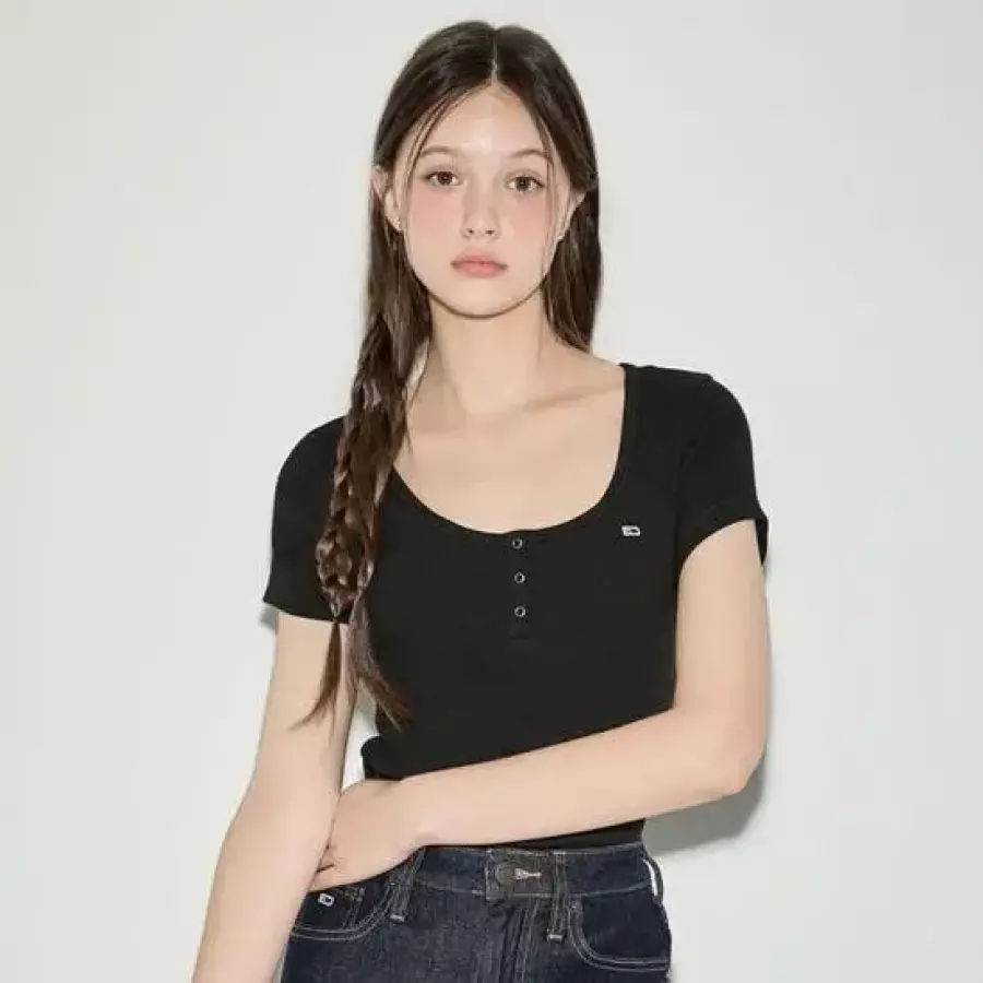 타미진스 슬림 헨리넥 티셔츠